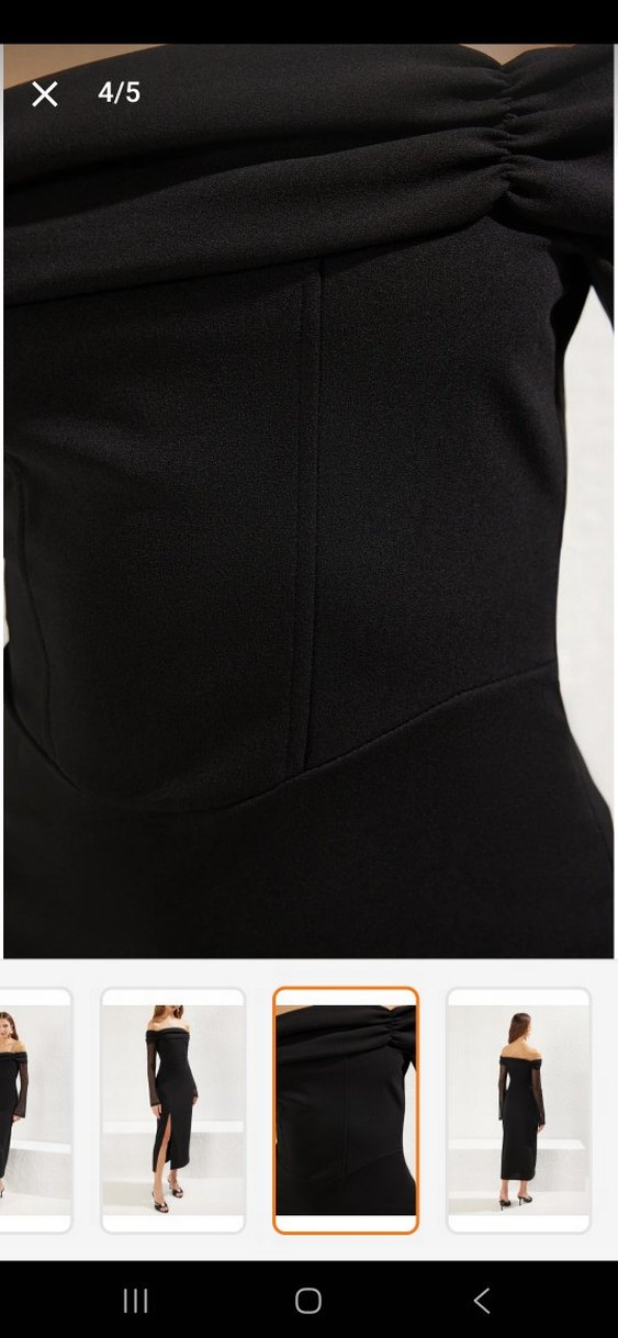 Siyah Yırtmaçlı Kadın Elbise - Görsel 3