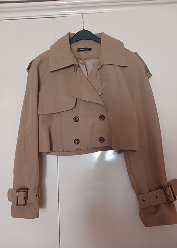 Camel Kısa Trençkot Ceket