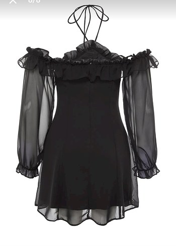 Boyundan Bağlamalı Mini Elbise - Görsel 6