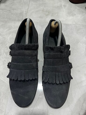 İnci gri süet loafer