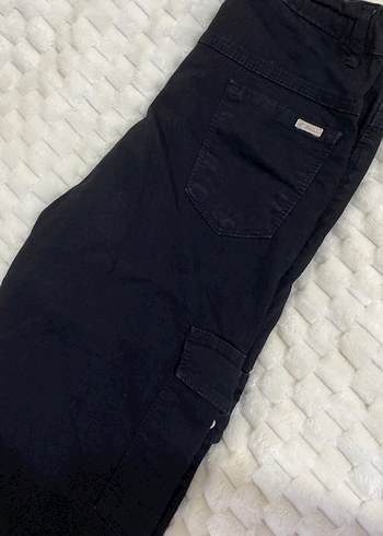 Siyah Düğmeli kargo cep pantolon - Görsel 2