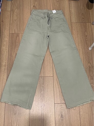 su yesili bol paca pantolon