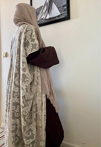 dantel işlemeli abaya ferace