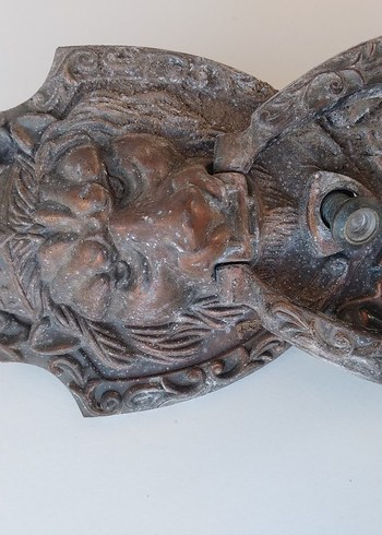 Kahverengi Aslan Figürlü Kapı Tokmağı vintage - Görsel 3