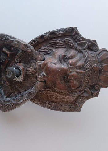Kahverengi Aslan Figürlü Kapı Tokmağı vintage - Görsel 4
