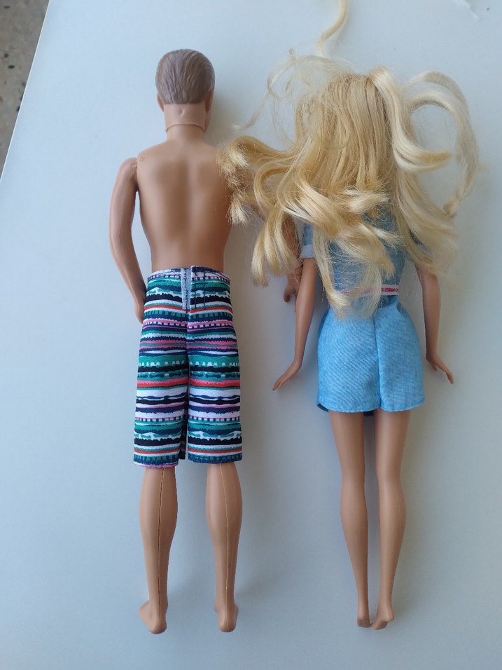 Mavi elbiseli kadın bebek ve erkek bebek barbie - Görsel 5