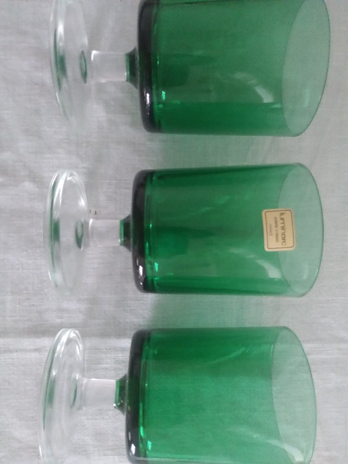 Luminarc Yeşil Cam Kadeh vintage - Görsel 2