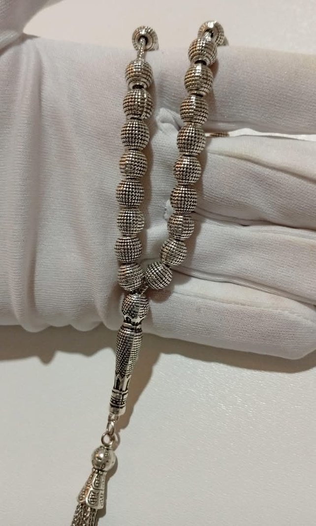 925 AYAR GÜMÜŞ KAPLAMA HARİKA TESBİH - Görsel 5