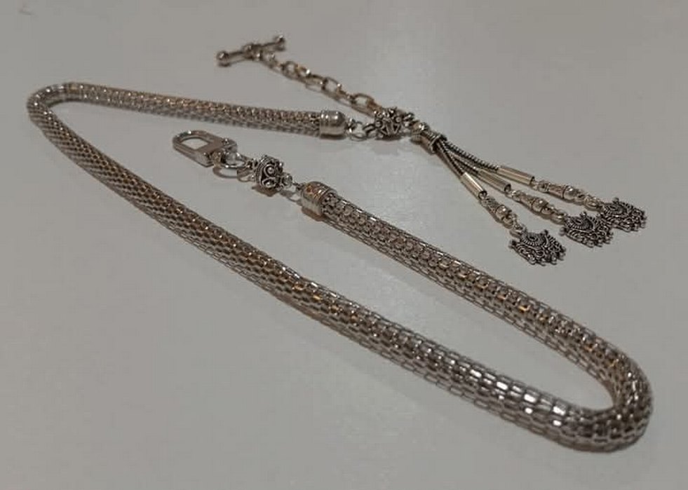 CEP SAATİ KÖSTEK ZİNCİRİ GÜMÜŞ KAPLAMA - Görsel 2