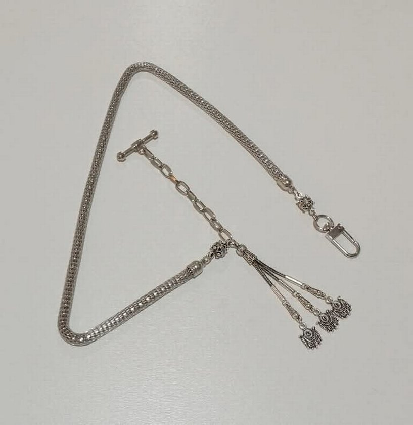 CEP SAATİ KÖSTEK ZİNCİRİ GÜMÜŞ KAPLAMA - Görsel 3