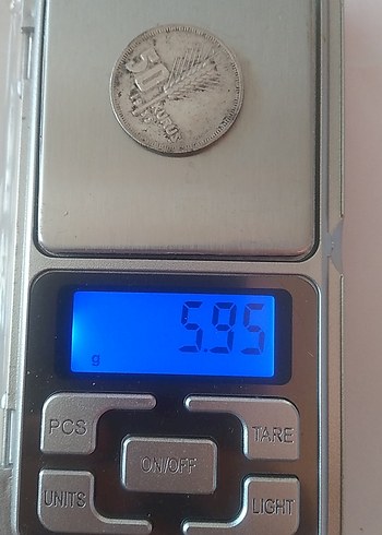 Gri Vintage 50 Kuruş gümüş Para - Görsel 5