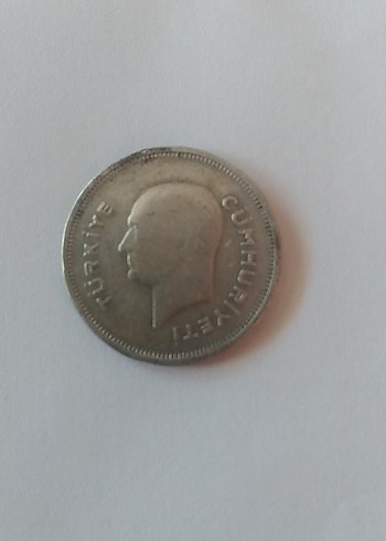 Gri Vintage 50 Kuruş gümüş Para - Görsel 3