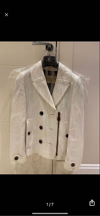 Burberry brit beyaz trençkot
