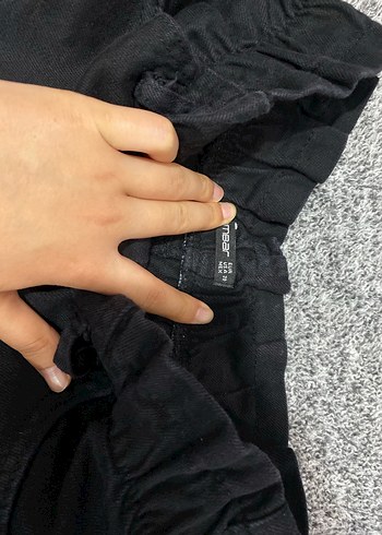Diğer Düğmeli Bol Kesim Kot Pantolon - Mavi ve siyah