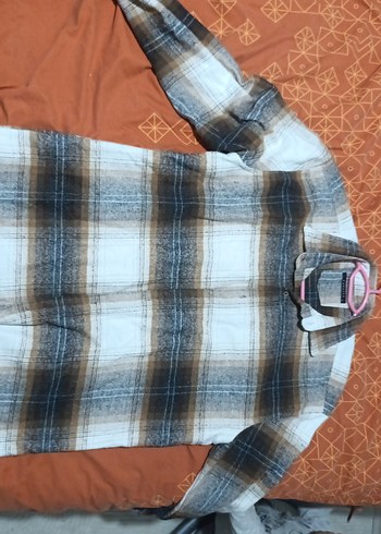 Erkek Kahverengi Bağlama Desenli Uzun Kollu Oduncu Gömlek - Görsel 2