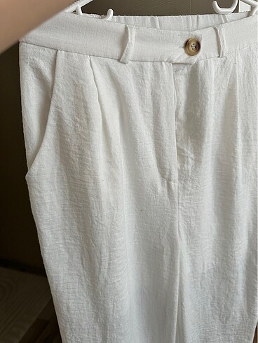 Beyaz keten pantolon - Görsel 3