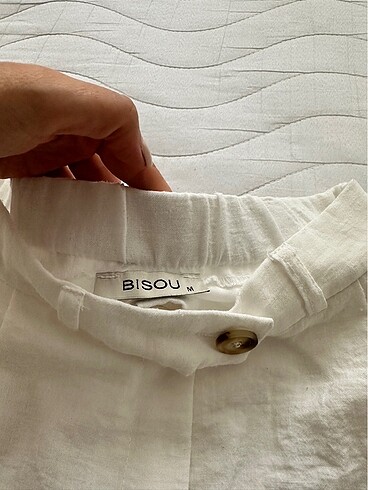 Beyaz keten pantolon - Görsel 12