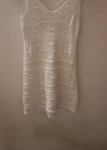 Beyaz Dantel plaj elbisesi - Görsel 3