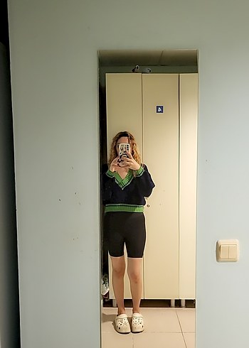 xs Beden Siyah Kadın Spor Kumaş Midi Tayt