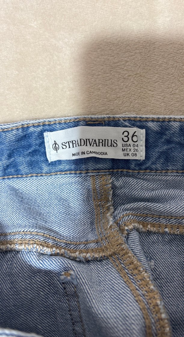 Kadın Mavi Bağcıklı Mini Denim Şort - Görsel 3