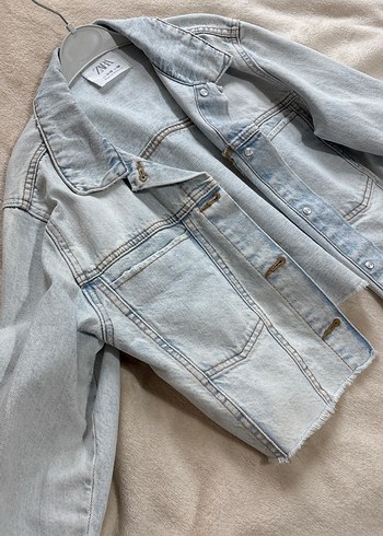 Mavi Düğmeli Midi Denim Ceket - Görsel 3