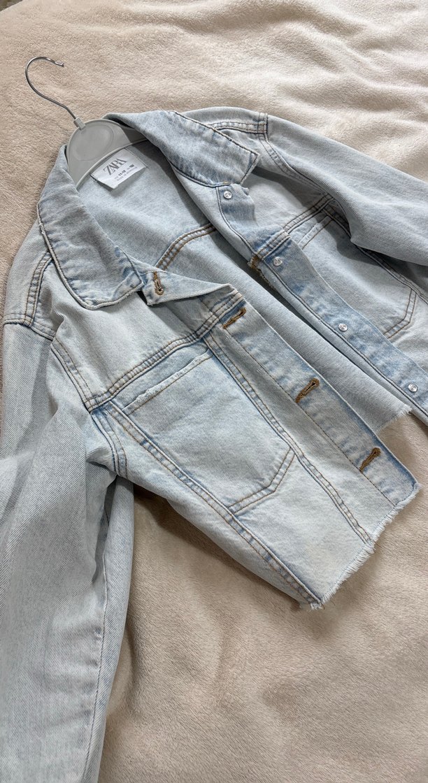 Mavi Düğmeli Midi Denim Ceket - Görsel 3