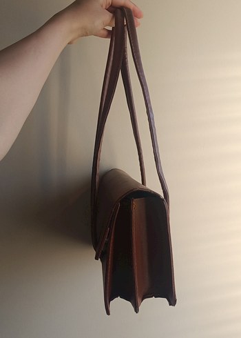 Kahverengi Deri Minimalist Kadın Çanta - Görsel 2