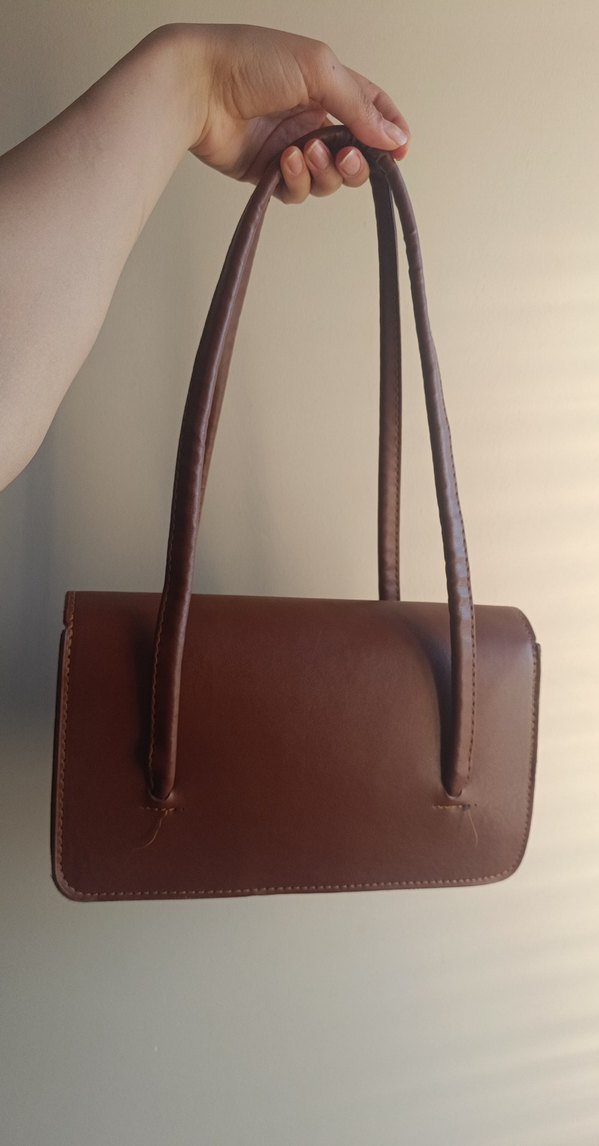 Kahverengi Deri Minimalist Kadın Çanta - Görsel 3