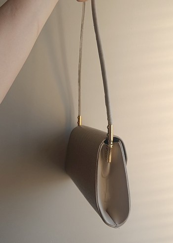 Bej Deri Yılan Desenli Kadın Çanta - Görsel 3