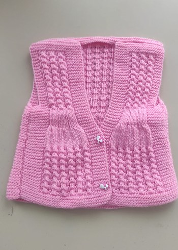 Renkli Triko Düğmeli bebek Yeleği - Görsel 4