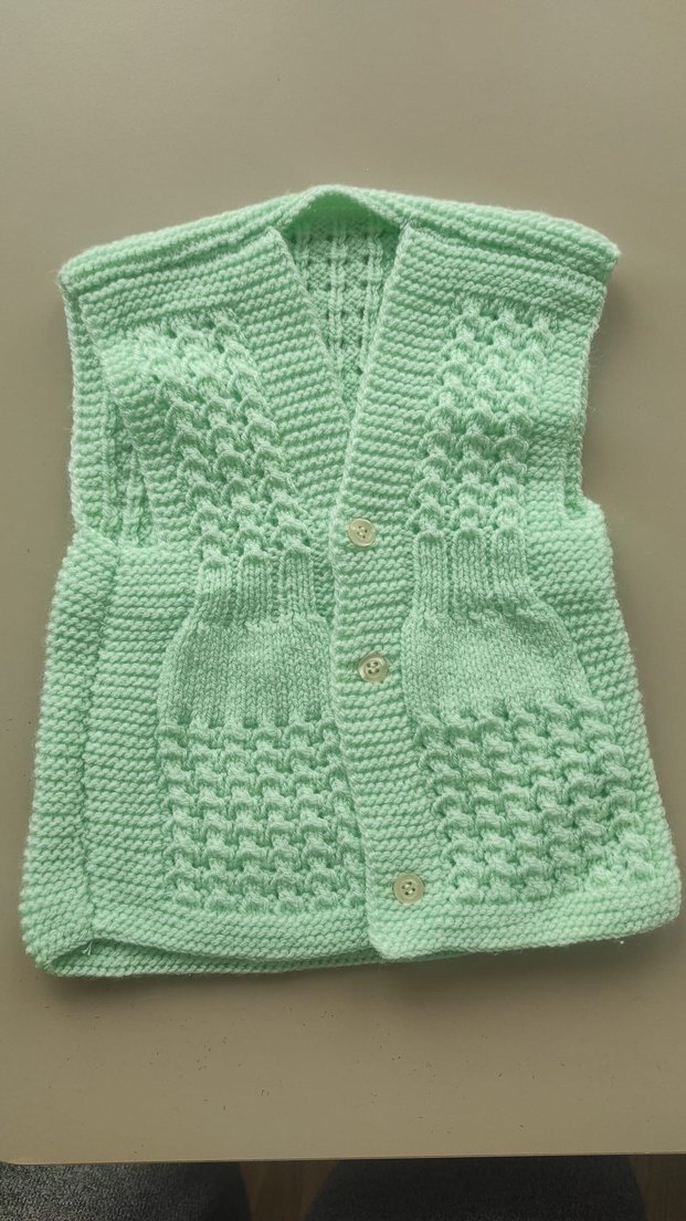 Renkli Triko Düğmeli bebek Yeleği - Görsel 2