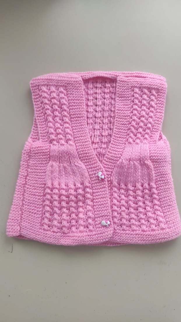 Renkli Triko Düğmeli bebek Yeleği - Görsel 4