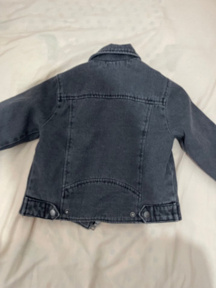 Zara erkek Çocuk Gri Denim Biker Ceket - Görsel 3