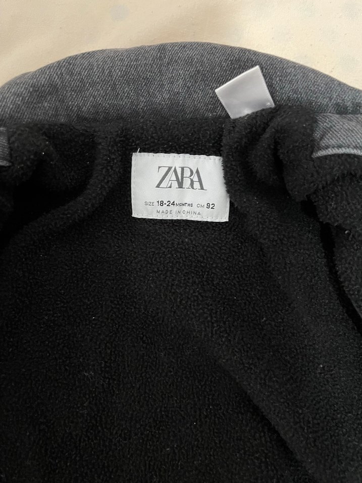 Zara erkek Çocuk Gri Denim Biker Ceket - Görsel 2