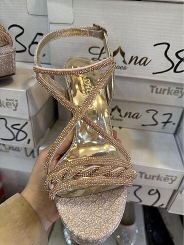 Platform düğün nişan kına ayakkabısı sıfır ürün - Görsel 5