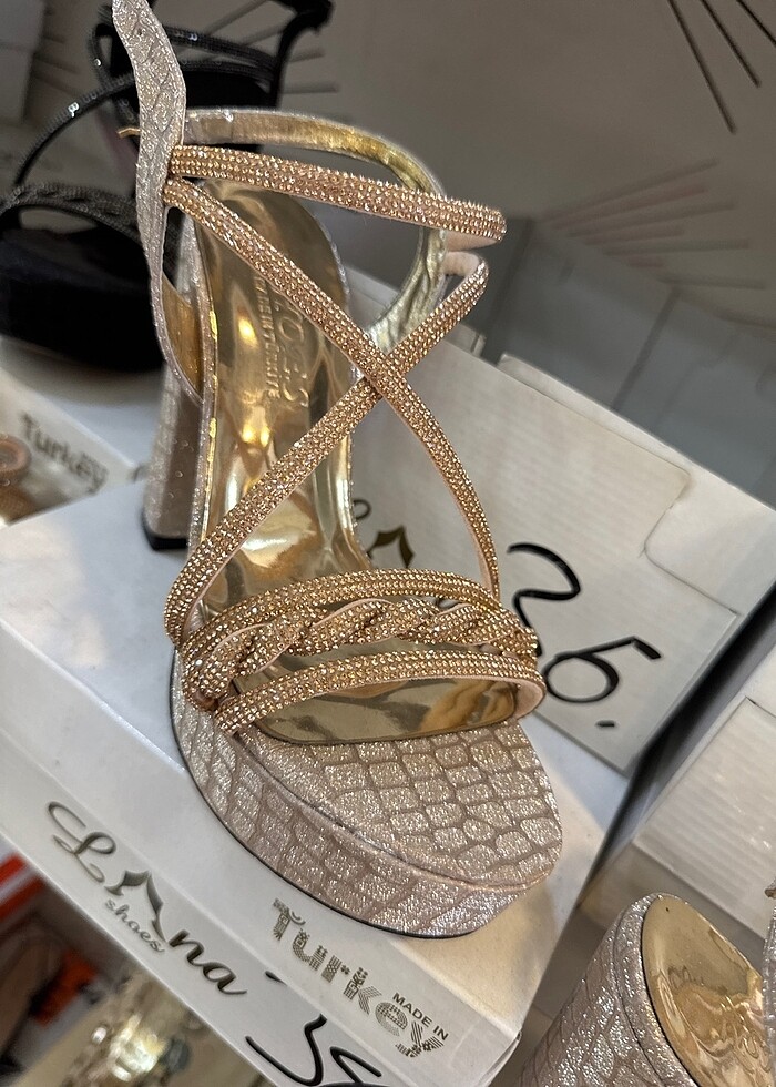 Platform düğün nişan kına ayakkabısı sıfır ürün - Görsel 3