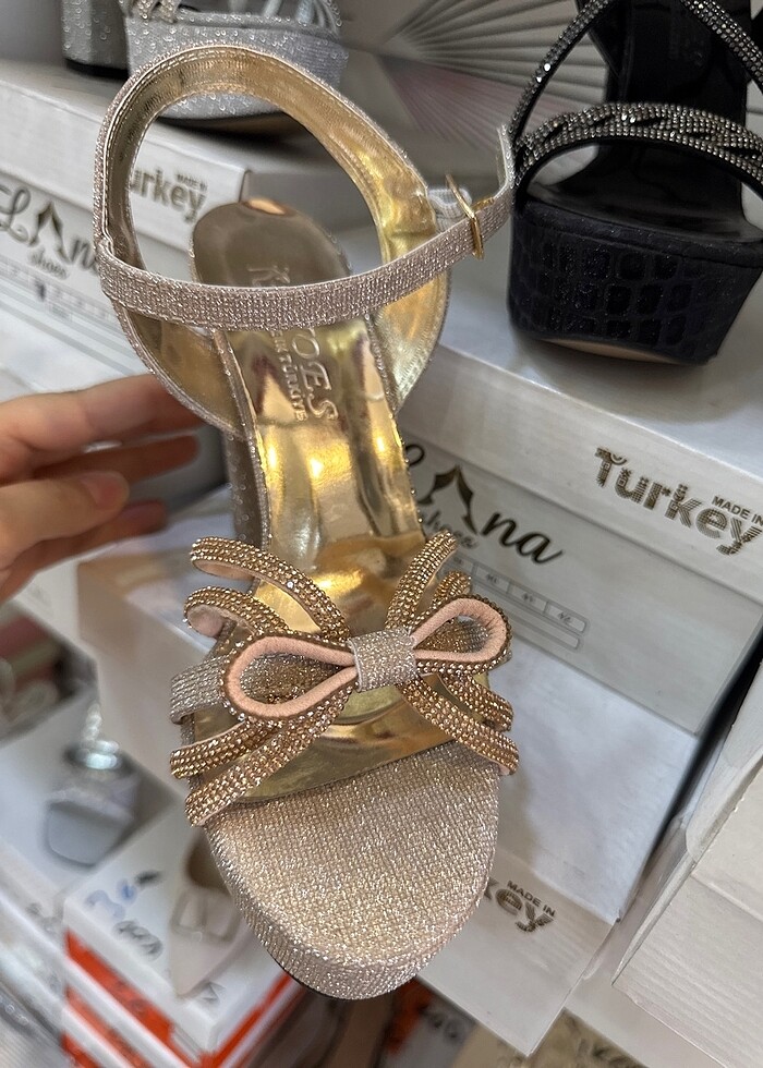 Platform düğün nişan kına ayakkabısı sıfır ürün - Görsel 4