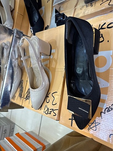 Babet dolgulu yarım topuklu sıfır ayakkabı - Görsel 6