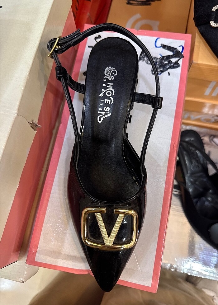 Babet dolgulu yarım topuklu sıfır ayakkabı - Görsel 2