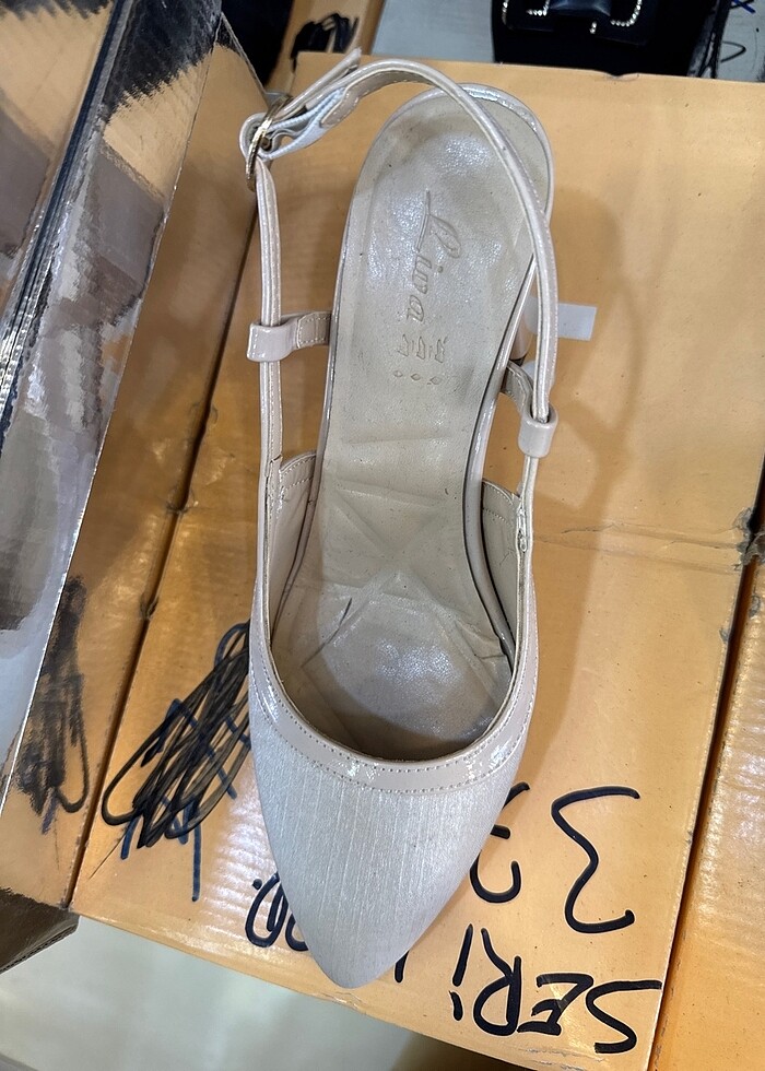 Babet dolgulu yarım topuklu sıfır ayakkabı - Görsel 5