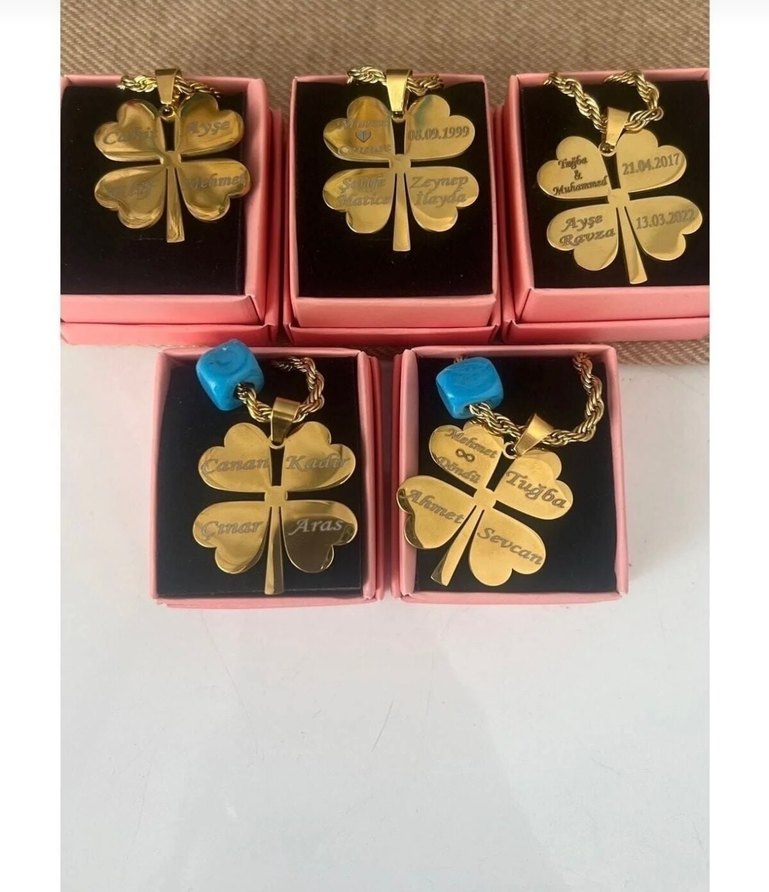 Altın Renkli Zincir Detaylı Mini Kolye - Görsel 2