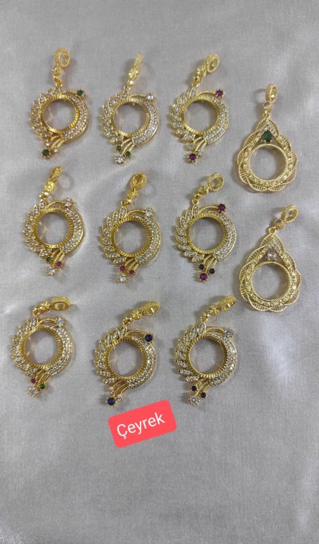 Çeyrek altın takmalı kolye ucu - Görsel 4