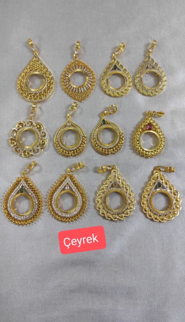 Çeyrek altın takmalı kolye ucu - Görsel 2