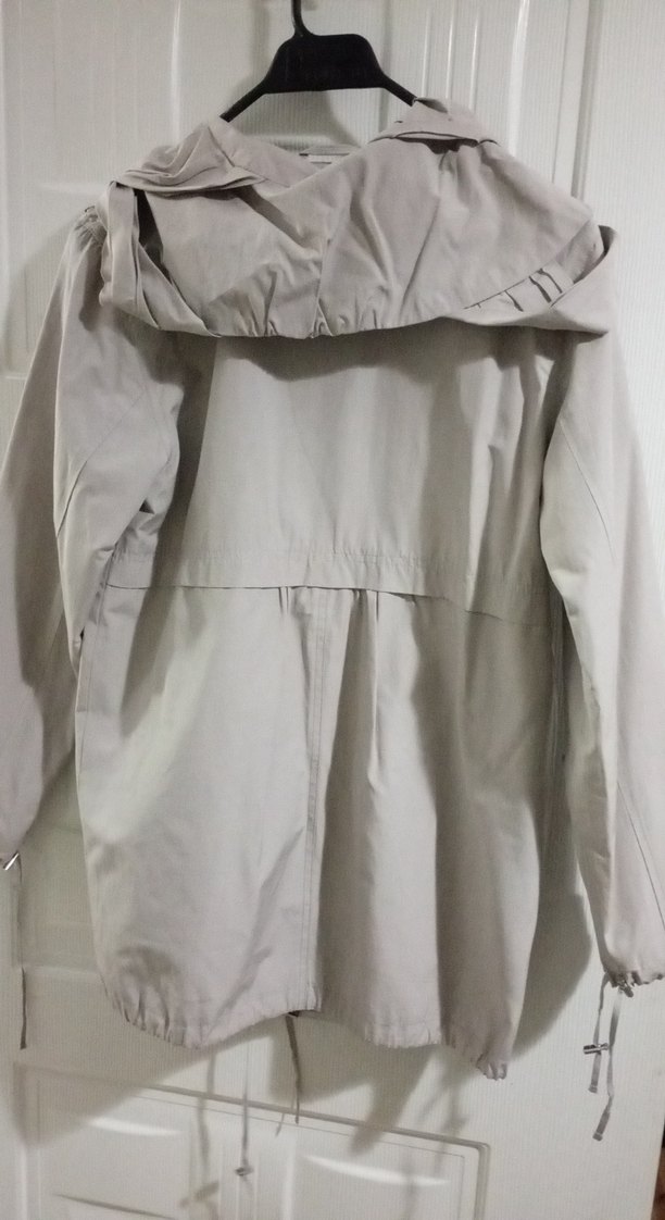 Bej Midi Keten Ceket Düğmeli - Görsel 3