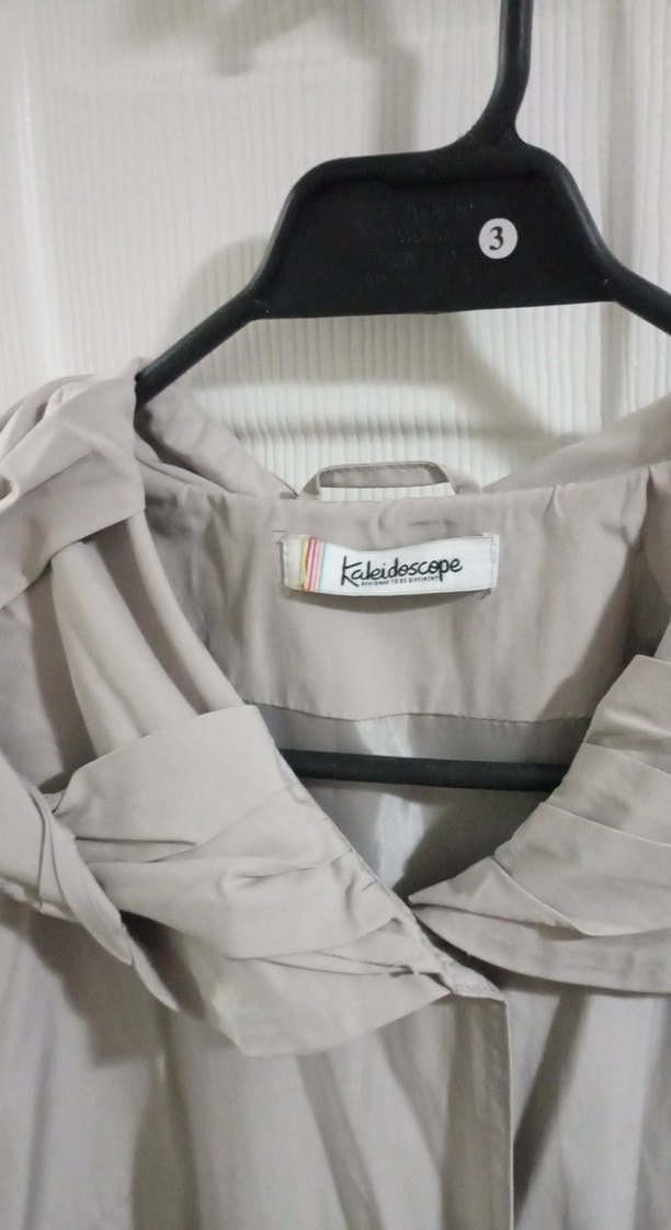 Bej Midi Keten Ceket Düğmeli - Görsel 2