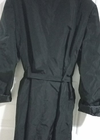 Kadın Siyah Kemerli Midi Trençkot - Görsel 2