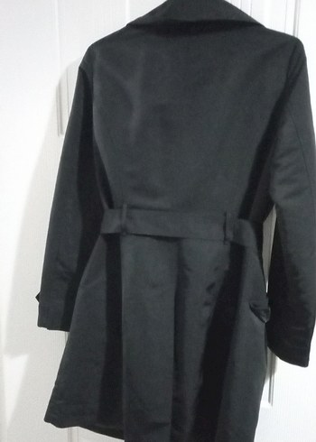 Kadın Siyah Midi Kemerli Trençkot - Görsel 2