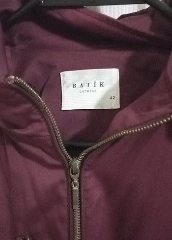 Bordo Fermuarlı Kadın Midi Ceket - Görsel 2