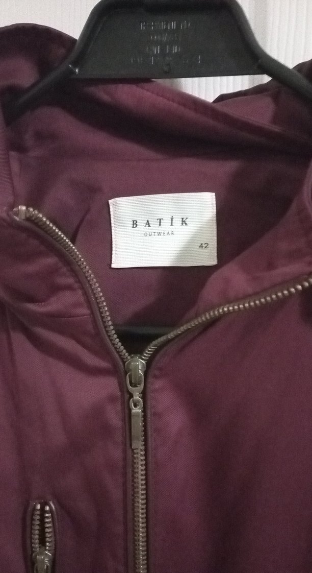 Bordo Fermuarlı Kadın Midi Ceket - Görsel 2