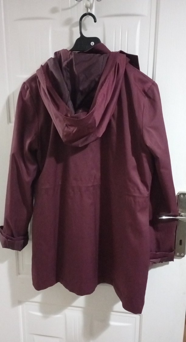 Bordo Fermuarlı Kadın Midi Ceket - Görsel 3